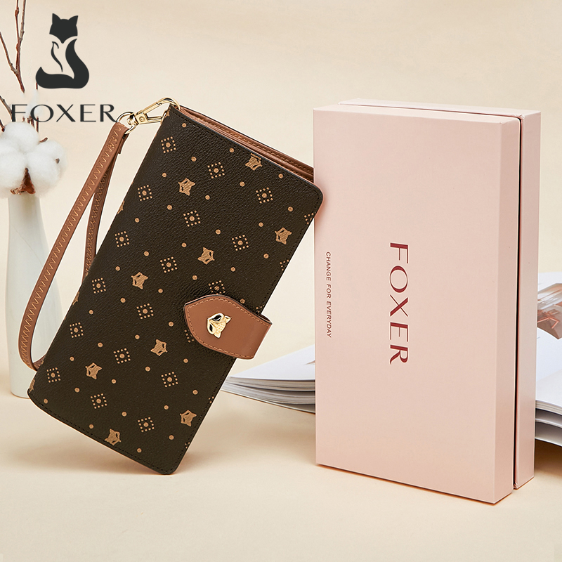 FOXER กระเป๋าสตางค์ใบยาวสำหรับ - Monogram Keychain Leather บทวิจารณ์และราคา