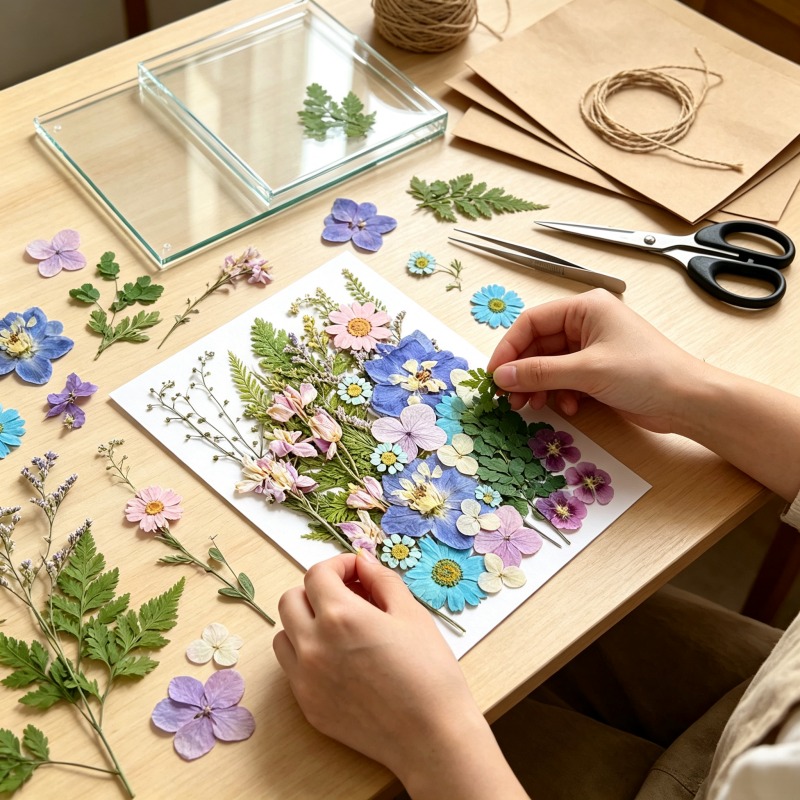 ชุดดอกไม้แห้งอัดรวม, ตัวอย่างพ - Dried Flower Bookmark บทวิจารณ์และราคา