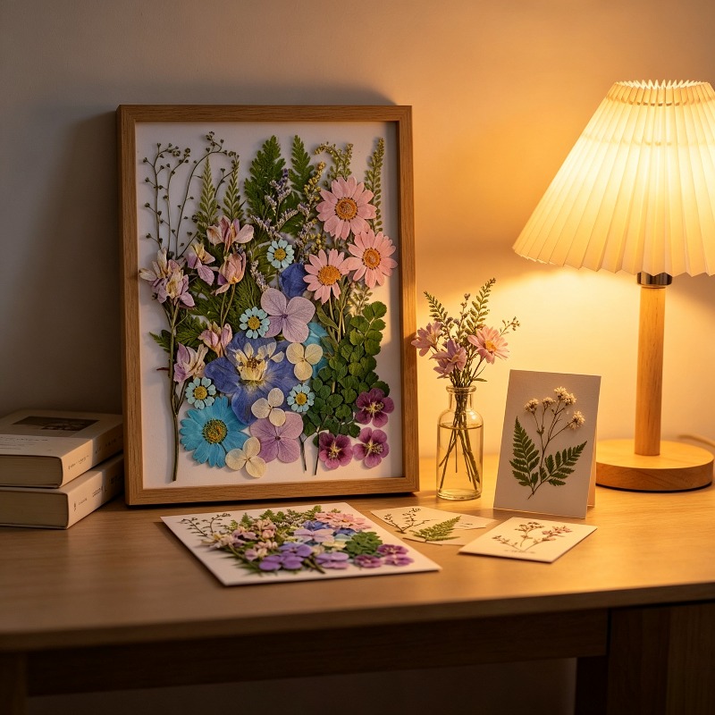 ชุดดอกไม้แห้งอัดรวม, ตัวอย่างพ - Dried Flower Bookmark บทวิจารณ์และราคา